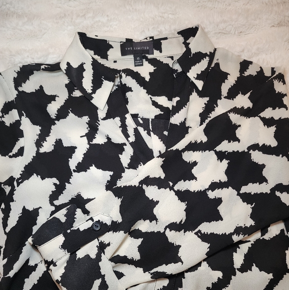 The Limited Ashton XS Shirt Black and White Houndstooth - Picture 3 of 6